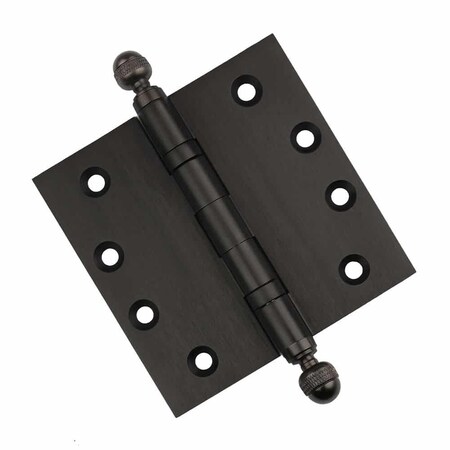 Embassy 4-1/2 x 4-1/2 Solid Brass Ball Bearing Hinge, Oil Rubbed Bronze Finish Acorn Tips 4545BBUS10BA-1